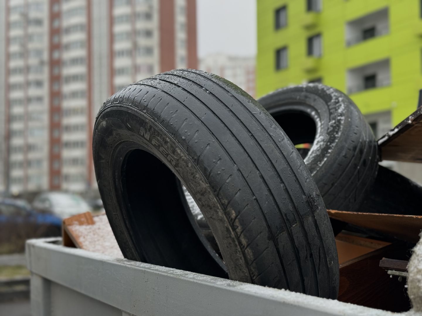 утилизация шин, ленинский городской округ, контейнеры для покрышек,