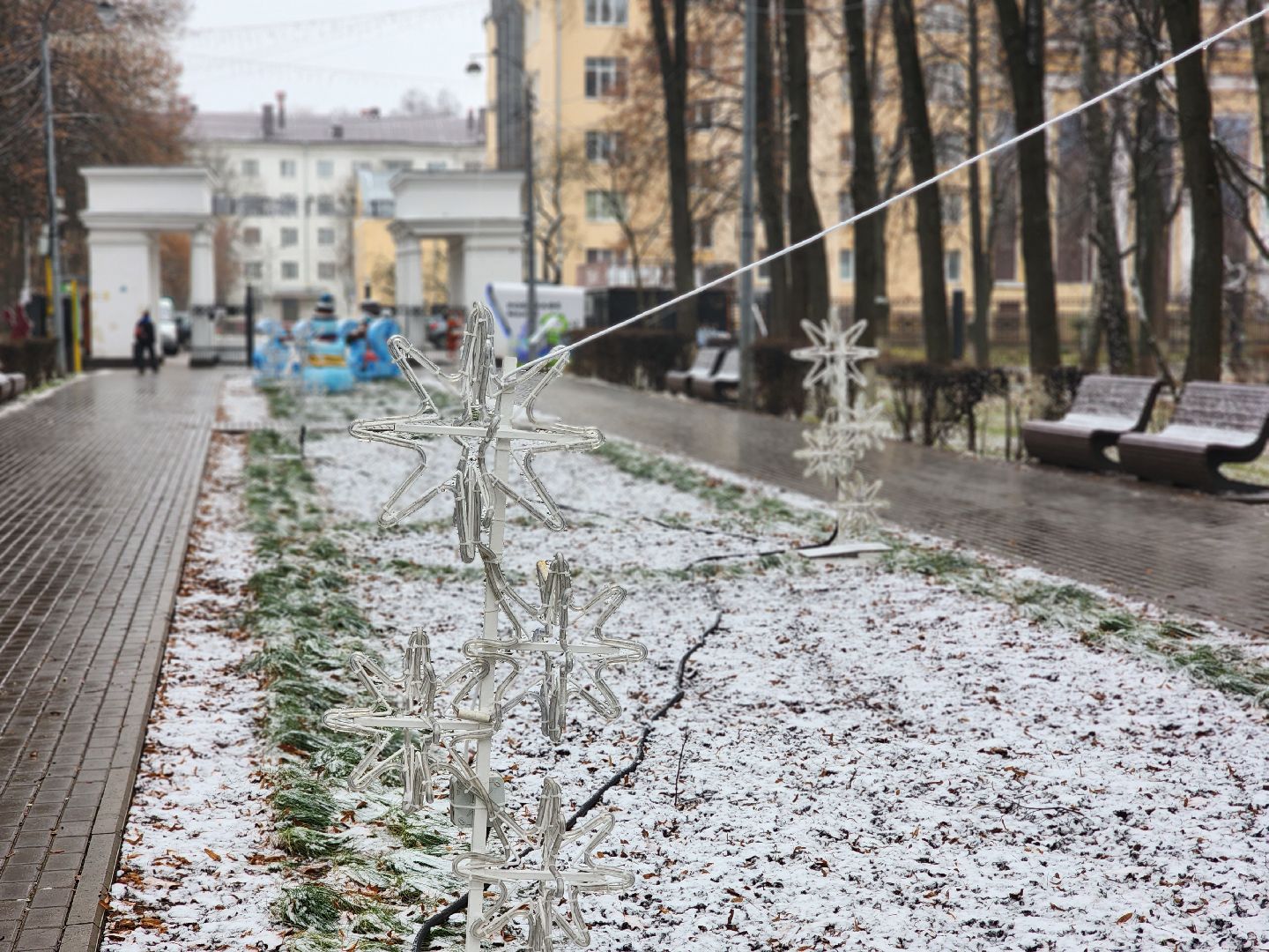 королёв, зима в подмосоковье, центральный городской парк в королеве , цдк имени калинина,