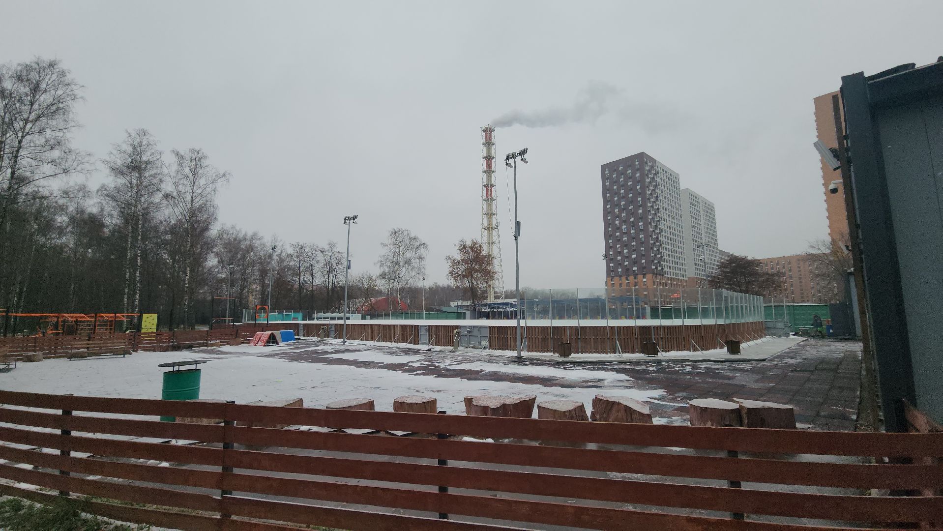 люберцы, наташинский парк, установка елки, заливка катка,