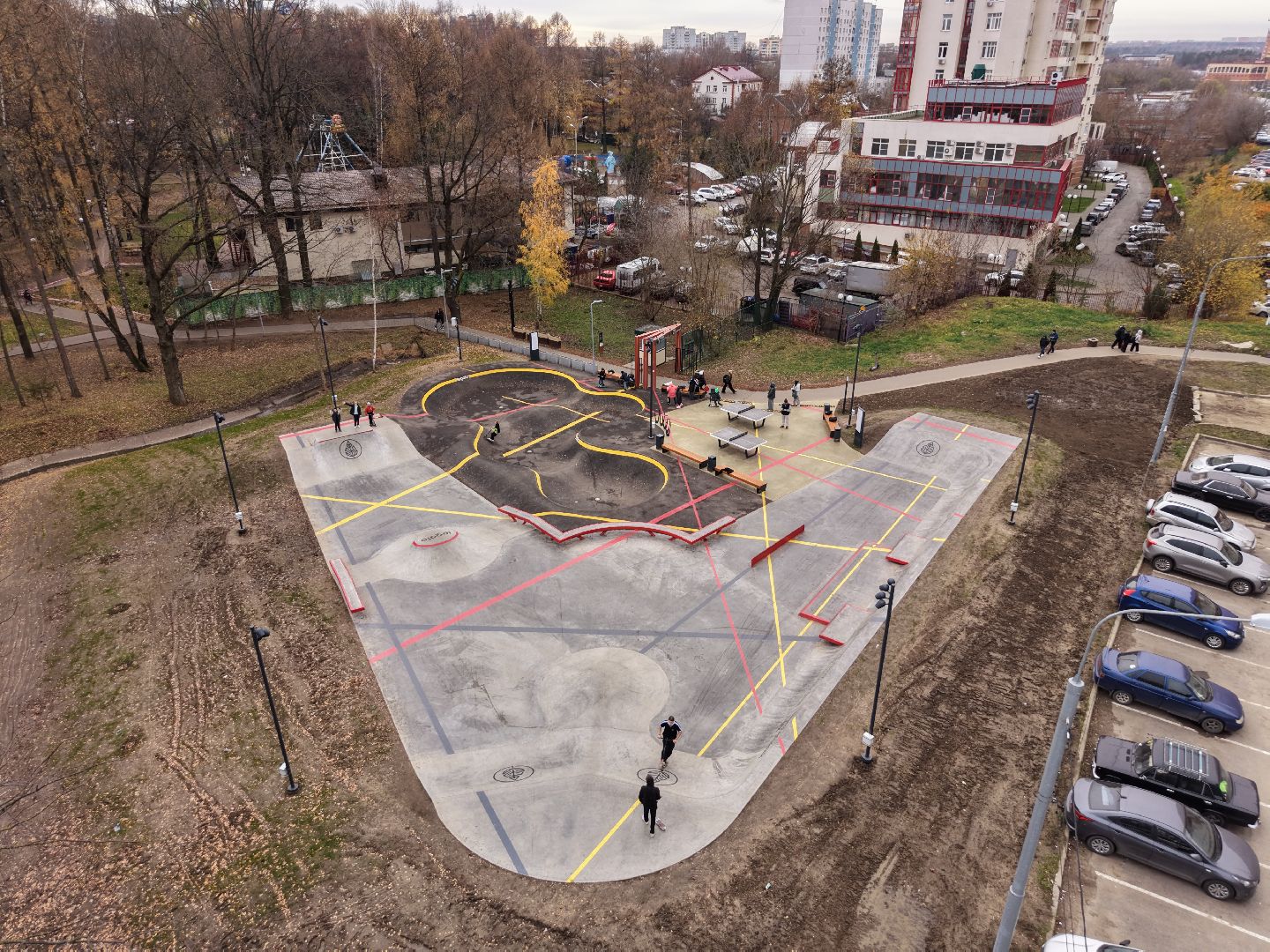 видео с коптера, скейт-площадка, скейт-площадка ленинский,