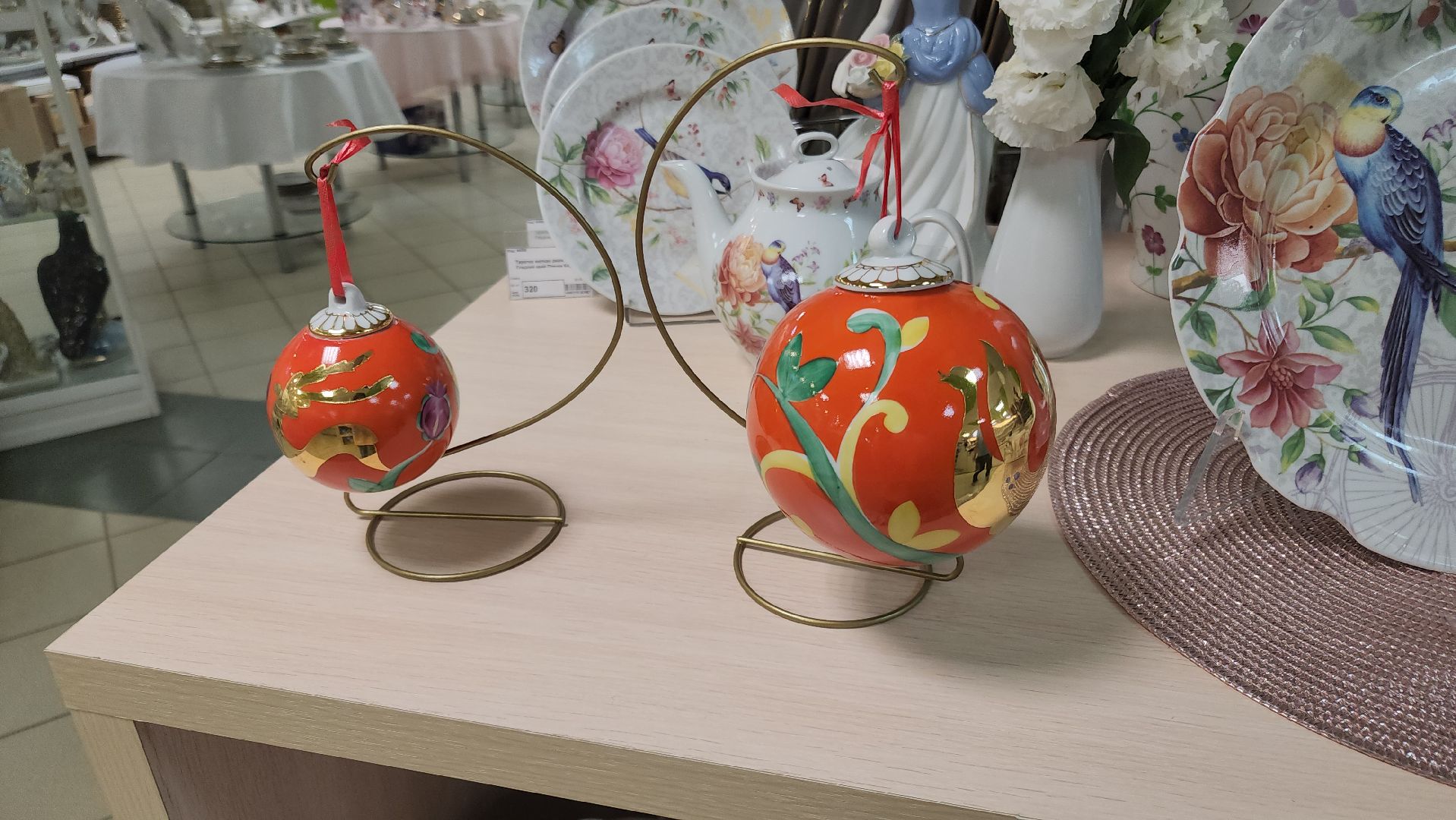 дулевский фарфор, елочные украшения,