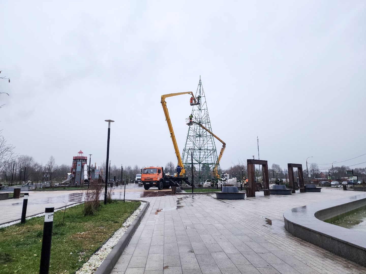 Подольск, Новогодняя елка, Благоустройство, Украшение города, подольский комбинат благоустройства,