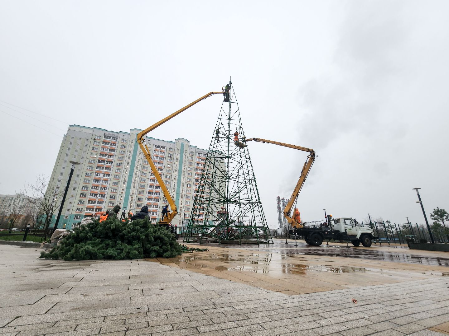 Подольск, Новогодняя елка, Благоустройство, Украшение города, подольский комбинат благоустройства,