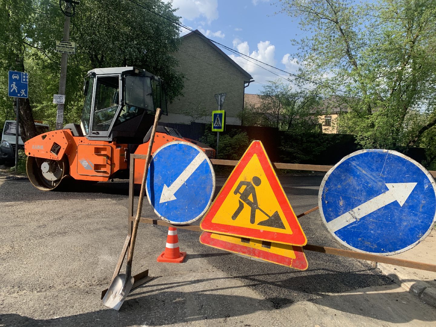 Балашиха, Подмосковье, ремонт дорог, улица Лесные Поляны, укладка асфальта