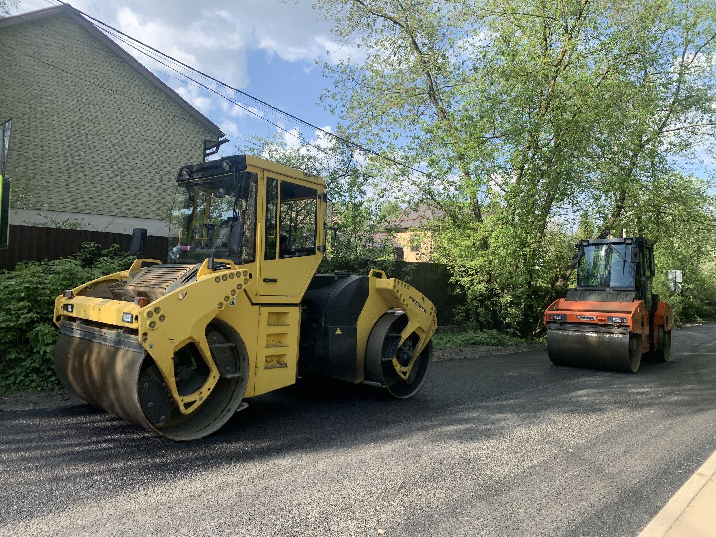 Балашиха, Подмосковье, ремонт дорог, улица Лесные Поляны, укладка асфальта