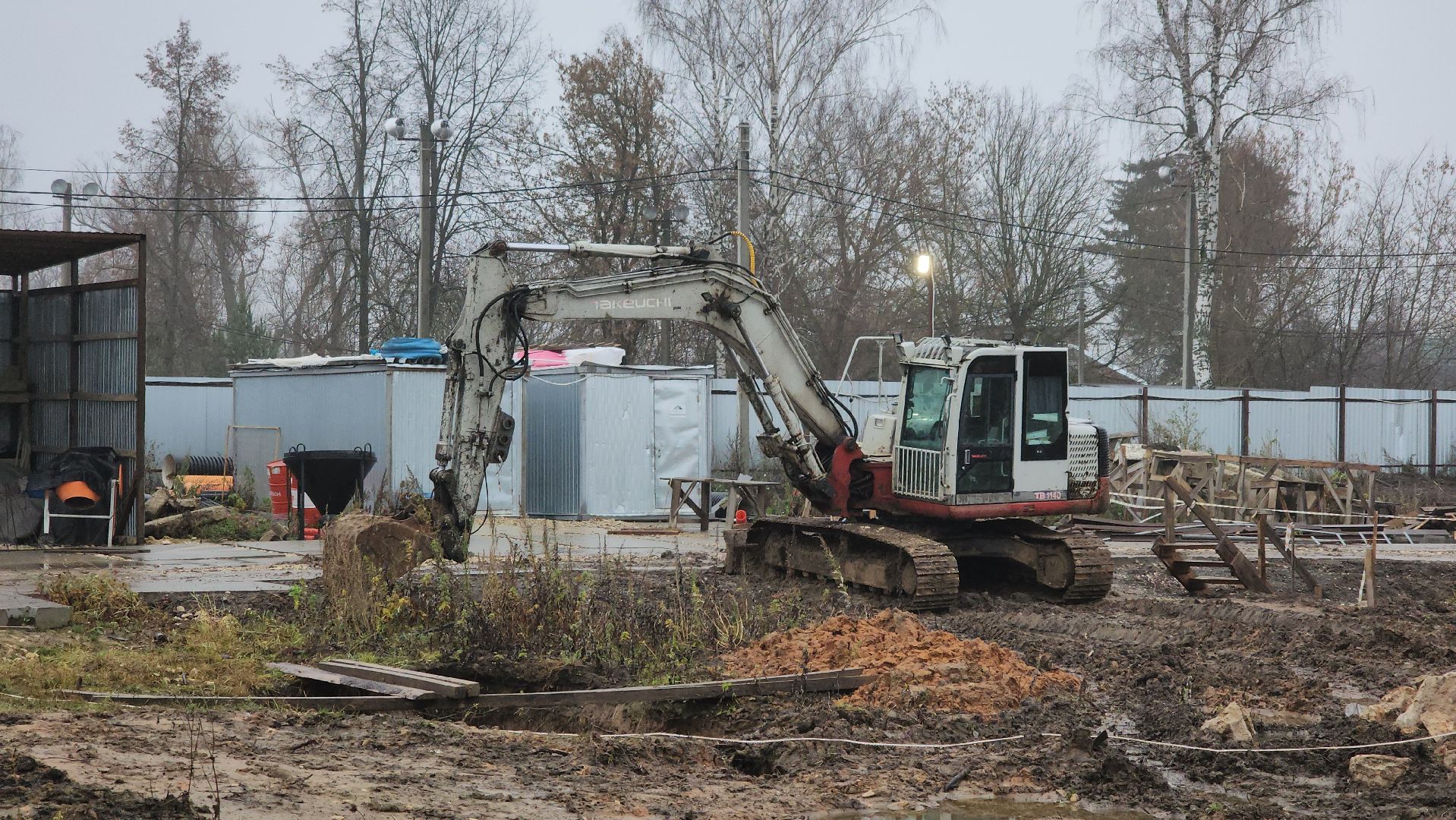 кашира, строительство, фок, ледовая арена, земляные работы, экскаватор,