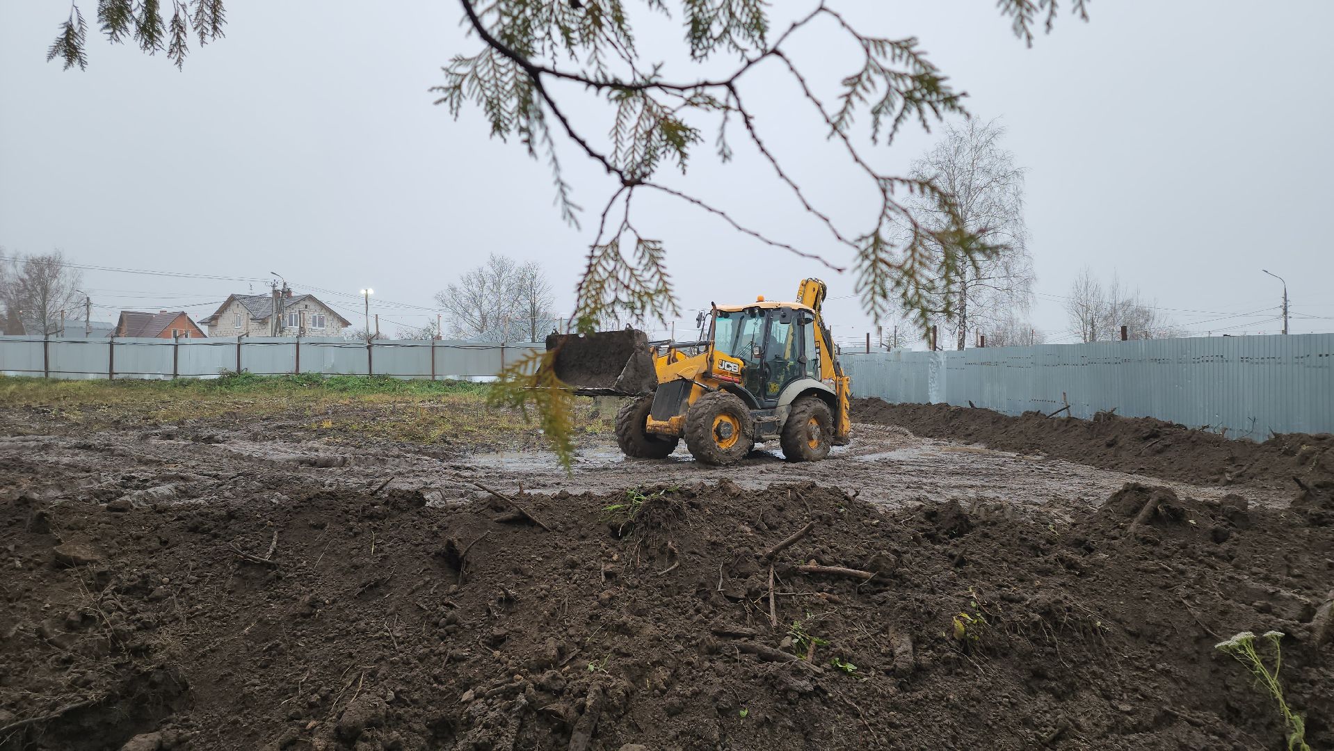 кашира, строительство, фок, ледовая арена, земляные работы, экскаватор,