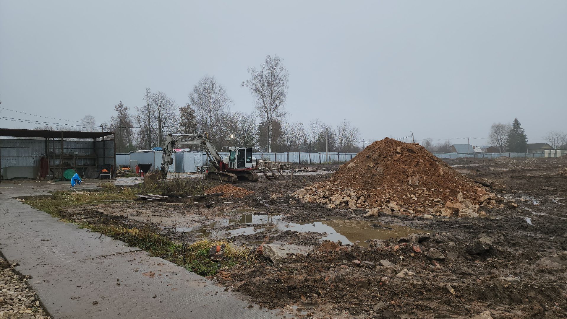 кашира, строительство, фок, ледовая арена, земляные работы, экскаватор,