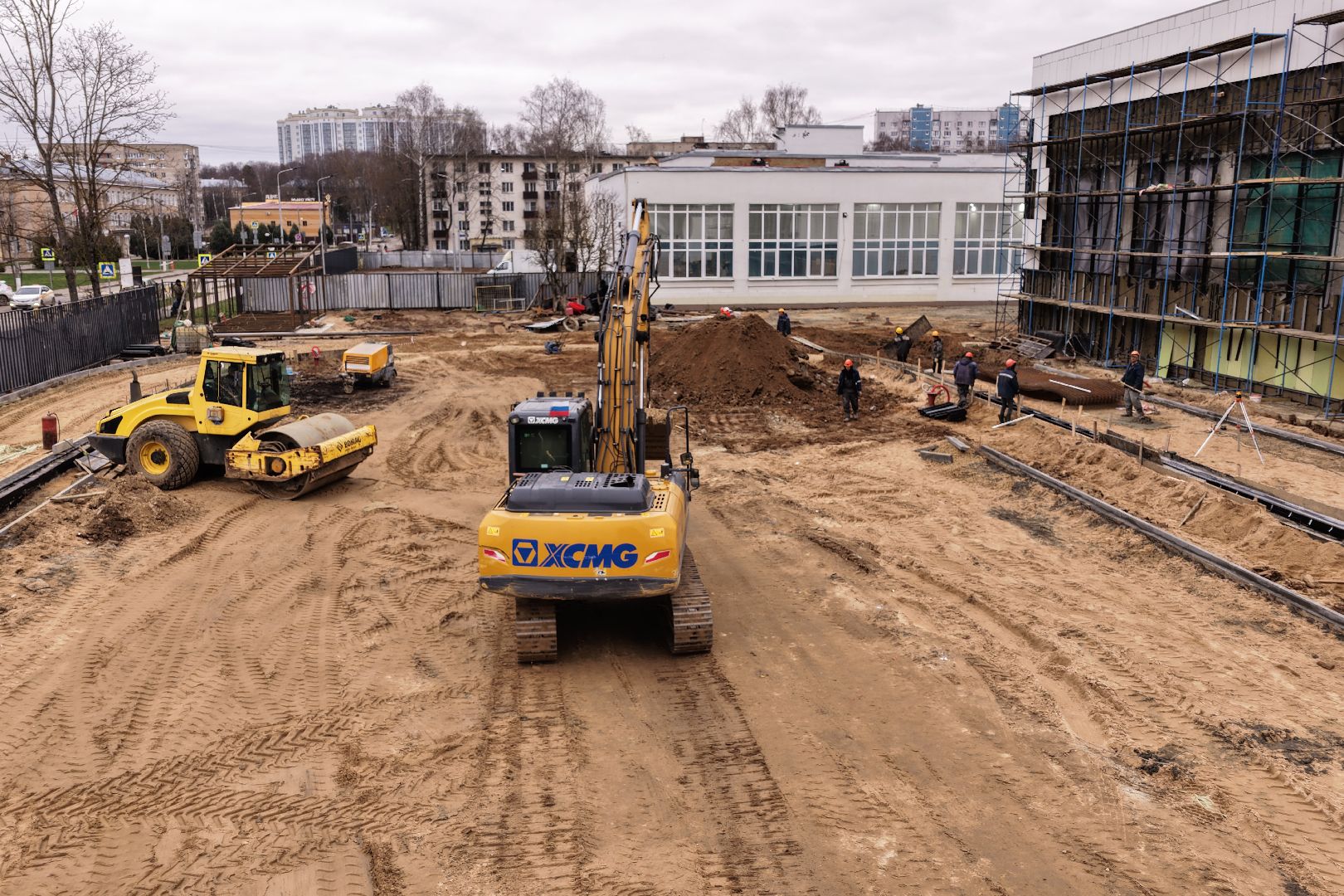 видео с коптера, гимназия 6 в солнечногорске,