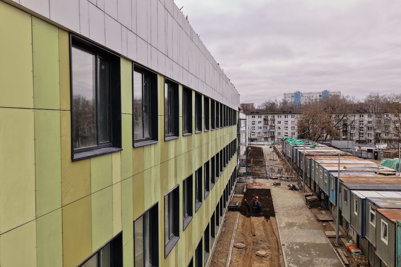 видео с коптера, гимназия 6 в солнечногорске,