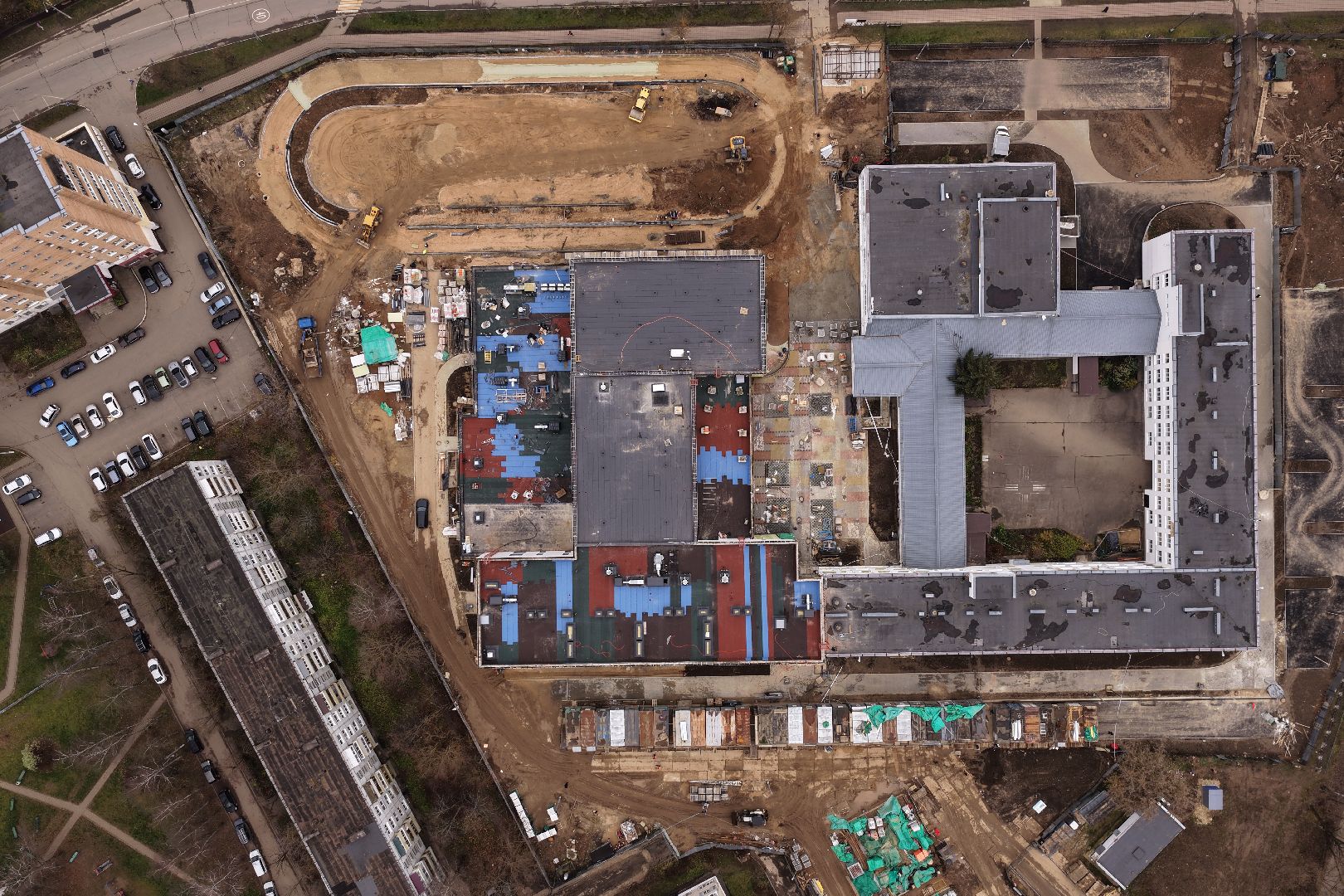 видео с коптера, гимназия 6 в солнечногорске,