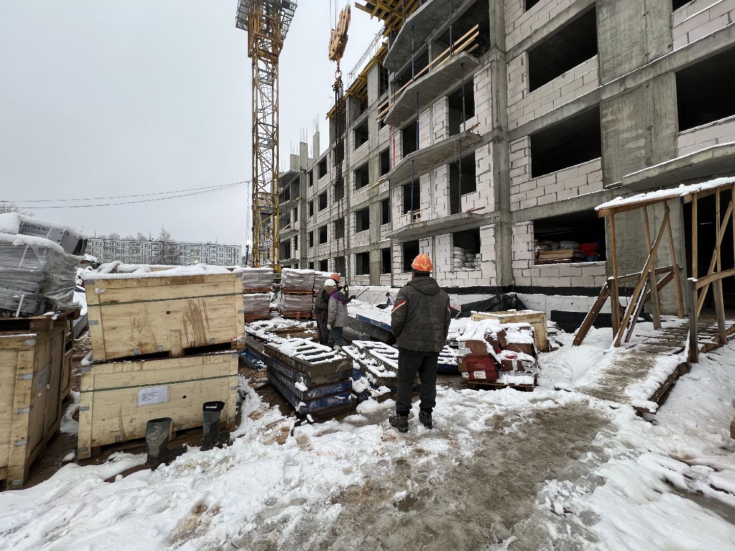Стройка для переселенцев,  дом для переселенцев в талдоме, талдомский городской округ, Талдом,