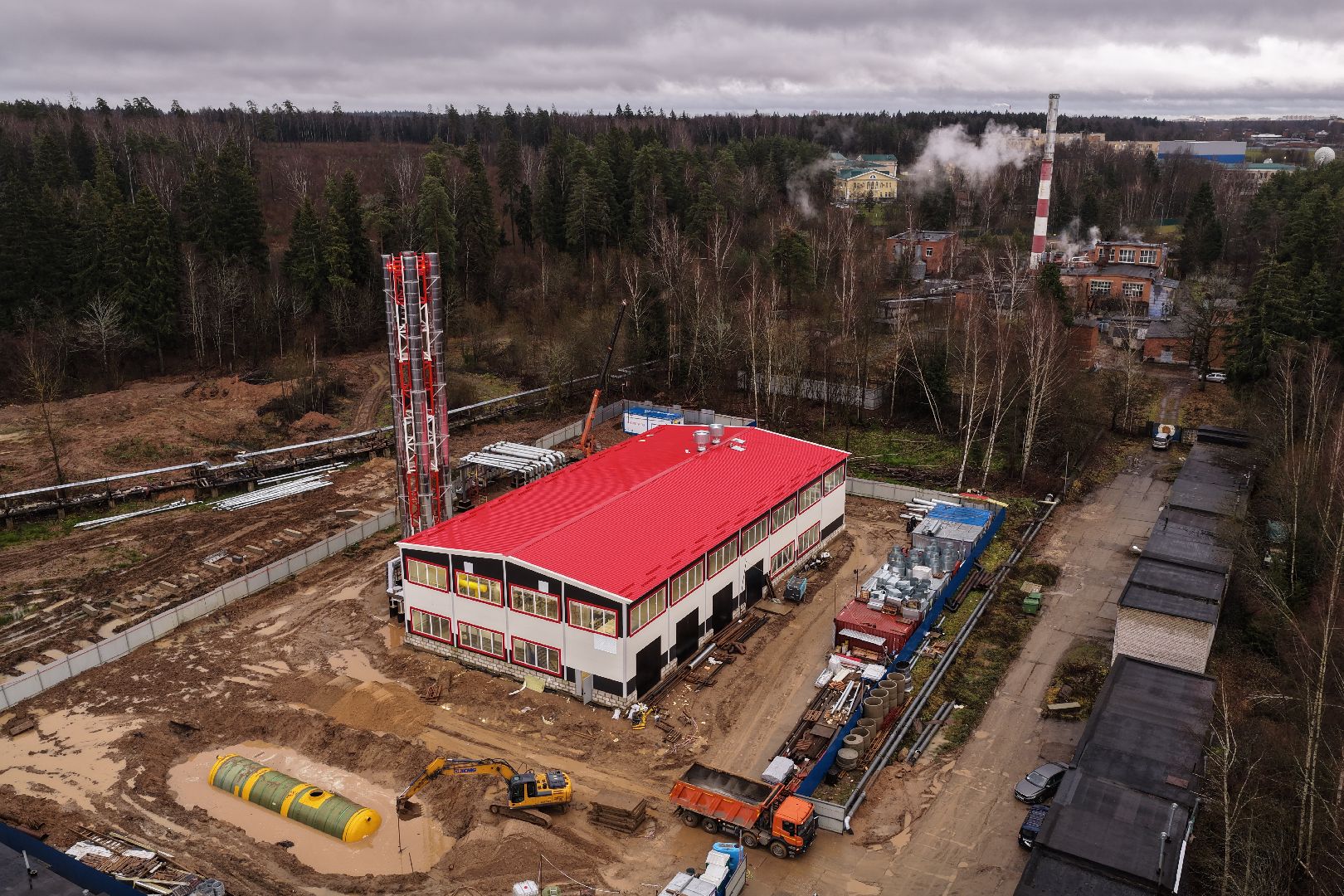 видео с коптера, котельная в солнечногорске, новая котельная,
