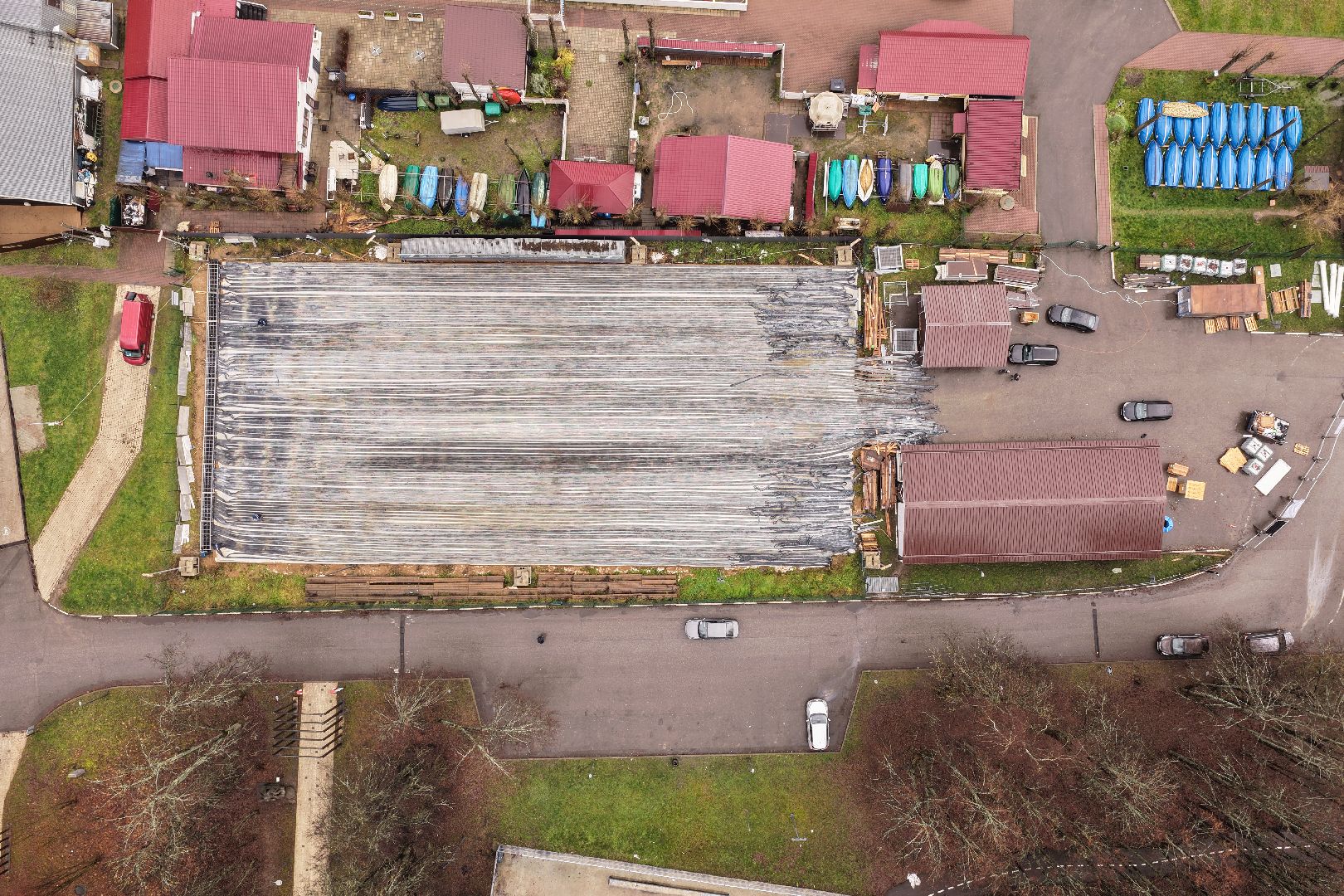 видео с коптера, каток в солнечногорске,зима в подмосковье,