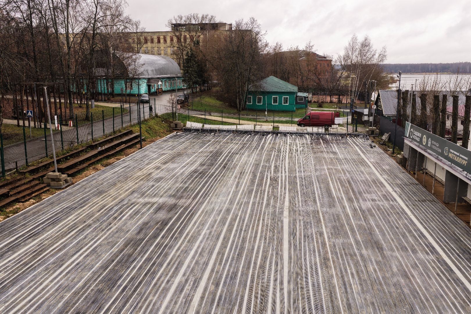 видео с коптера, каток в солнечногорске,зима в подмосковье,