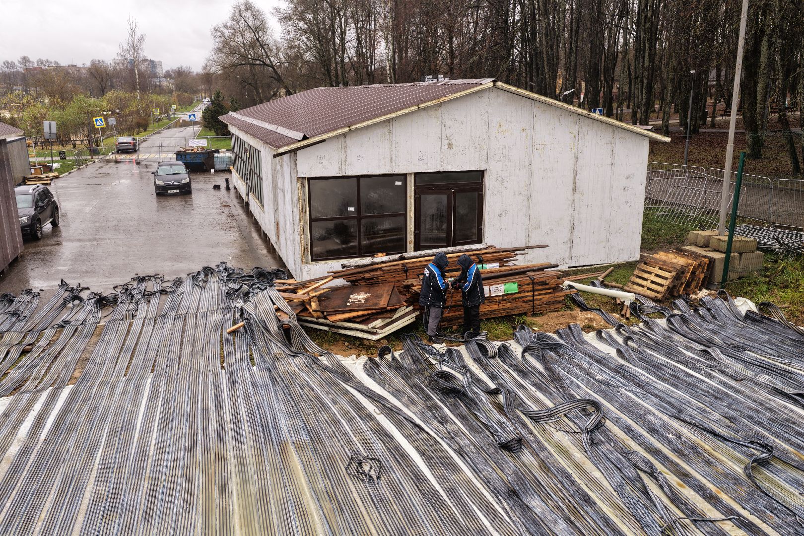 видео с коптера, каток в солнечногорске,зима в подмосковье,