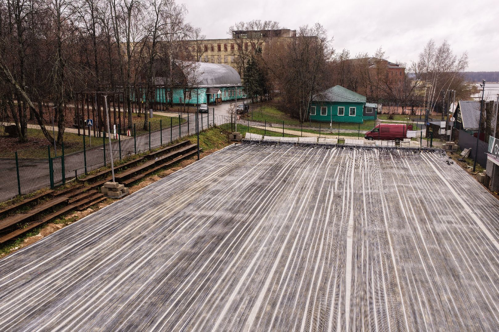 видео с коптера, каток в солнечногорске,зима в подмосковье,