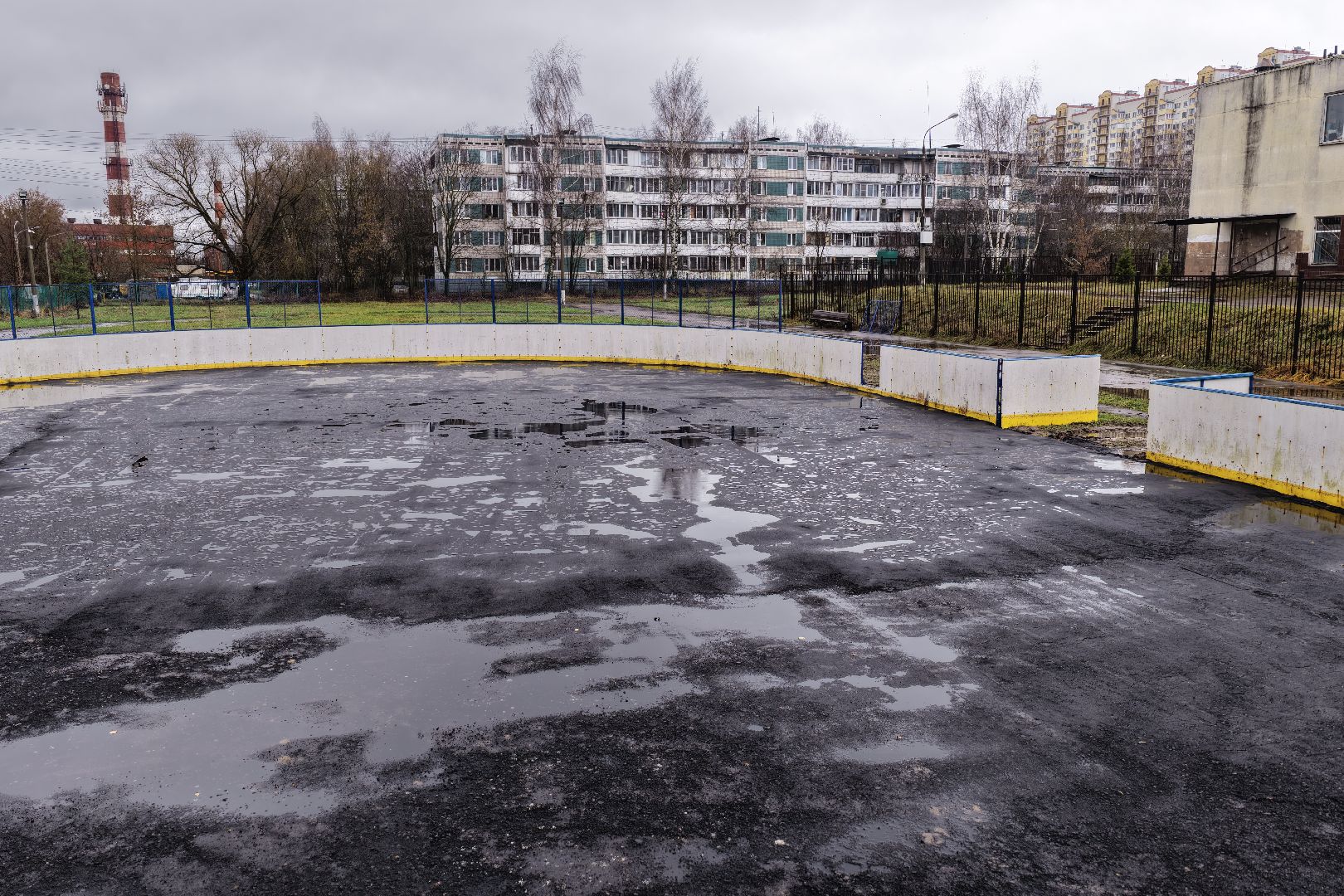 видео с коптера, стадион школы 4 в солнечногорске, ремонт стадиона,