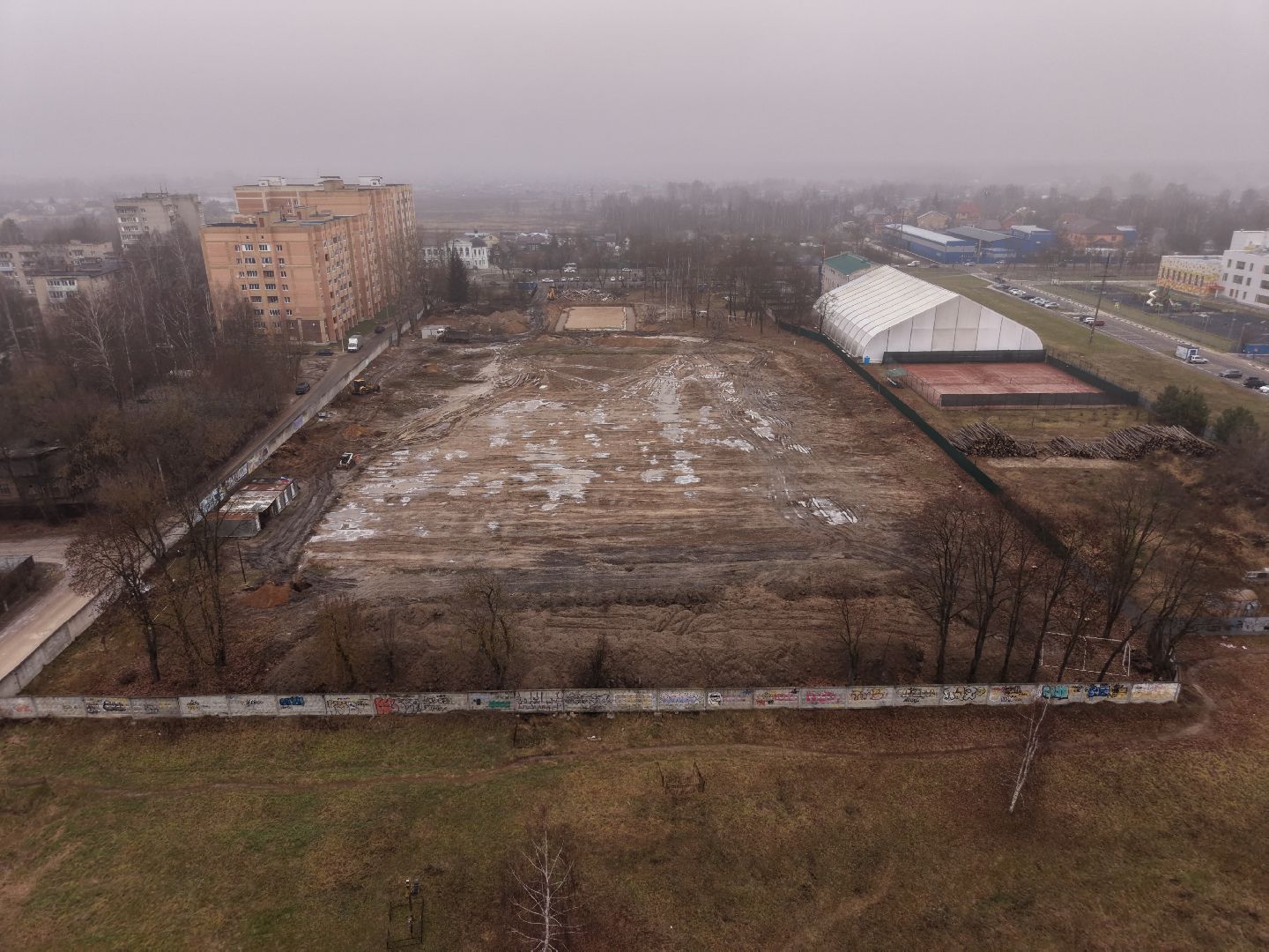видео с коптера, стадион Филимоновский,стадион Филимоновский в Павловском Посаде,