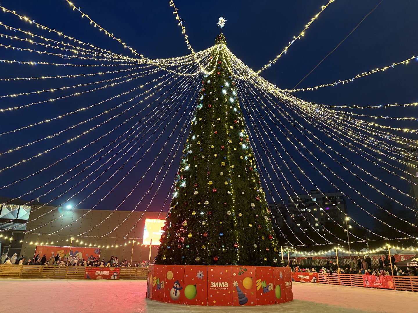 зима в подмосковье, ледовое шоу, фигуристы , ленинский городской округ, открытие катка,