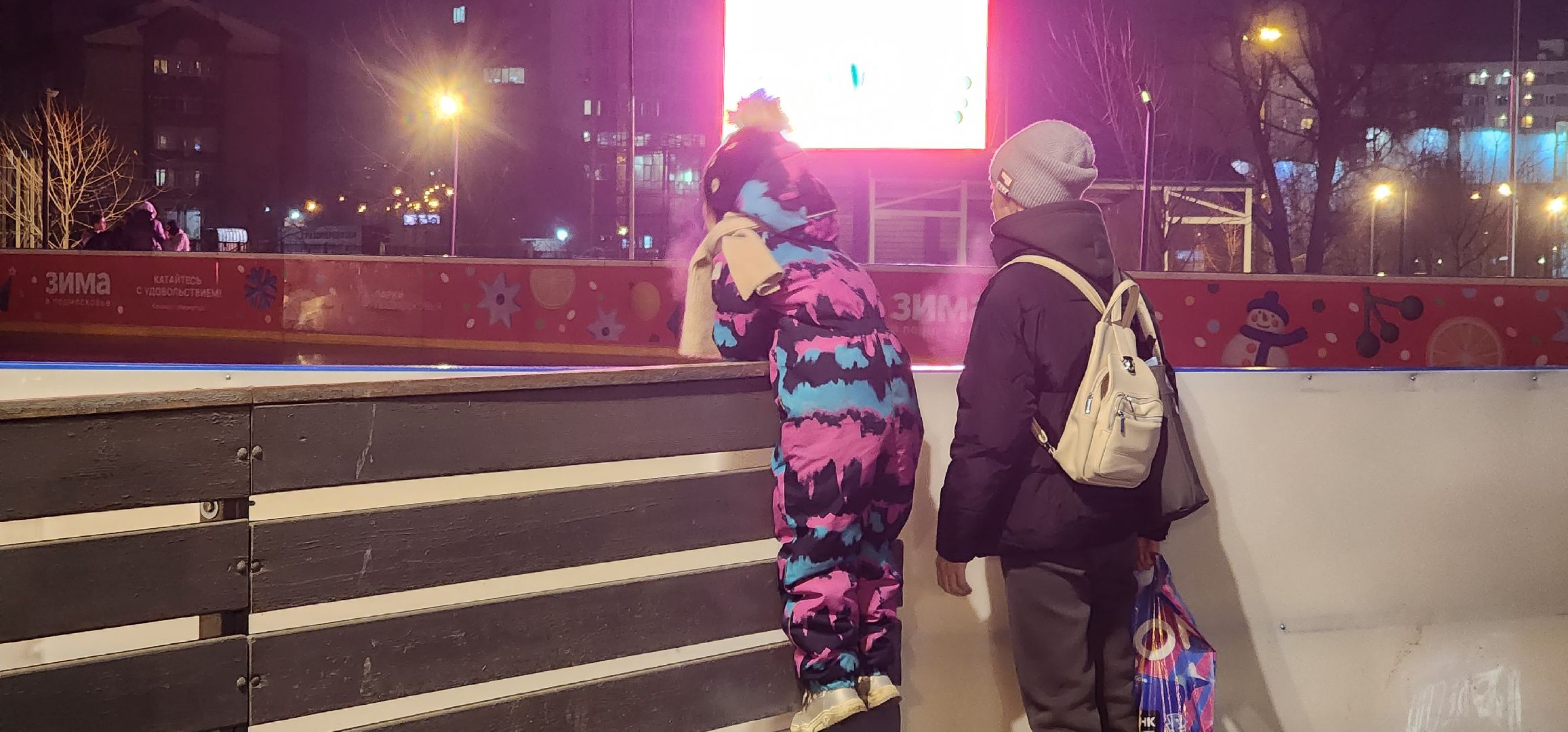 долгопрудный,  центральный парк, каток, новогодняя инсталляция,прокат коньков,