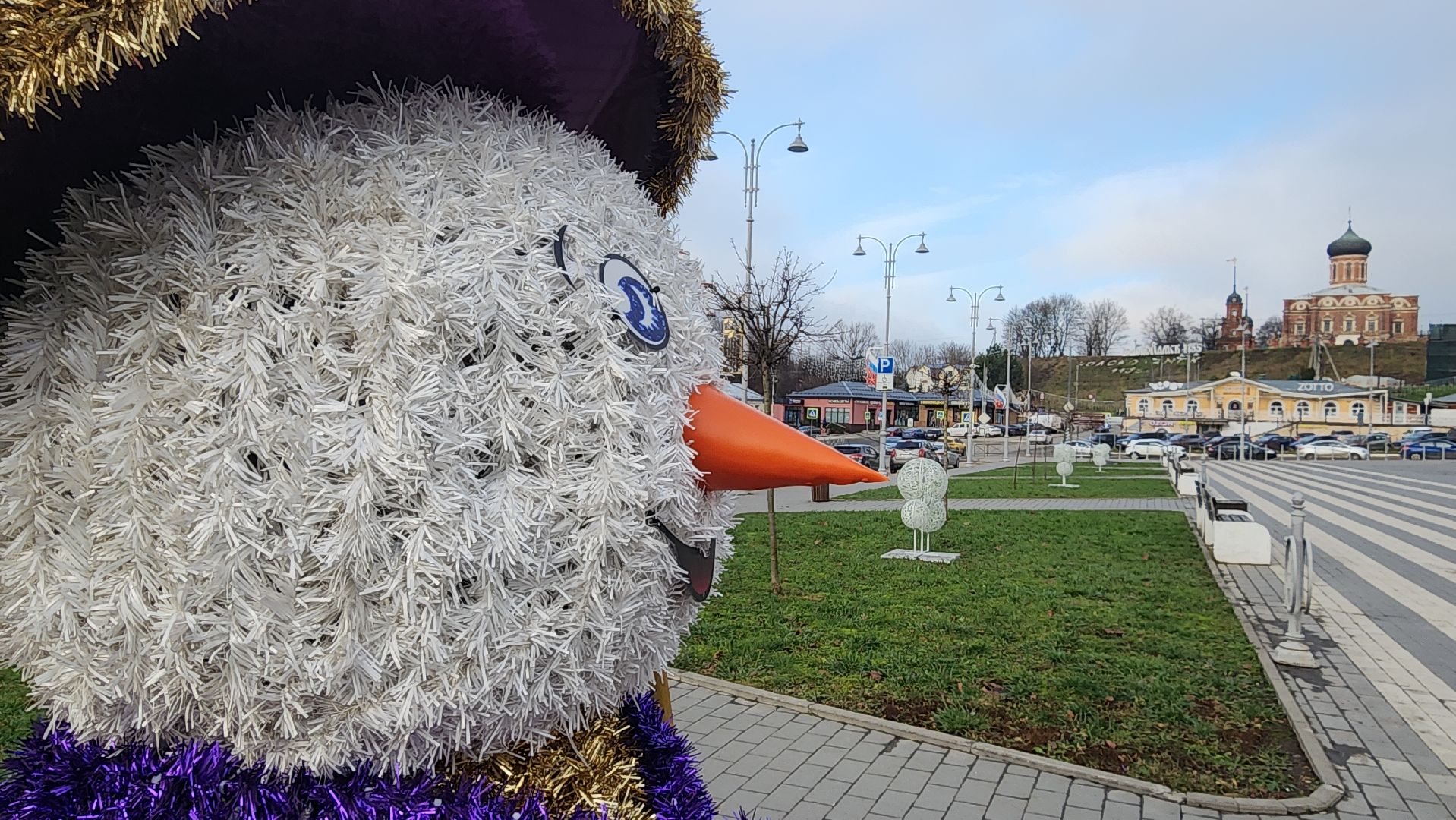 волоколамск, зима в подмомсковье, украшение города,