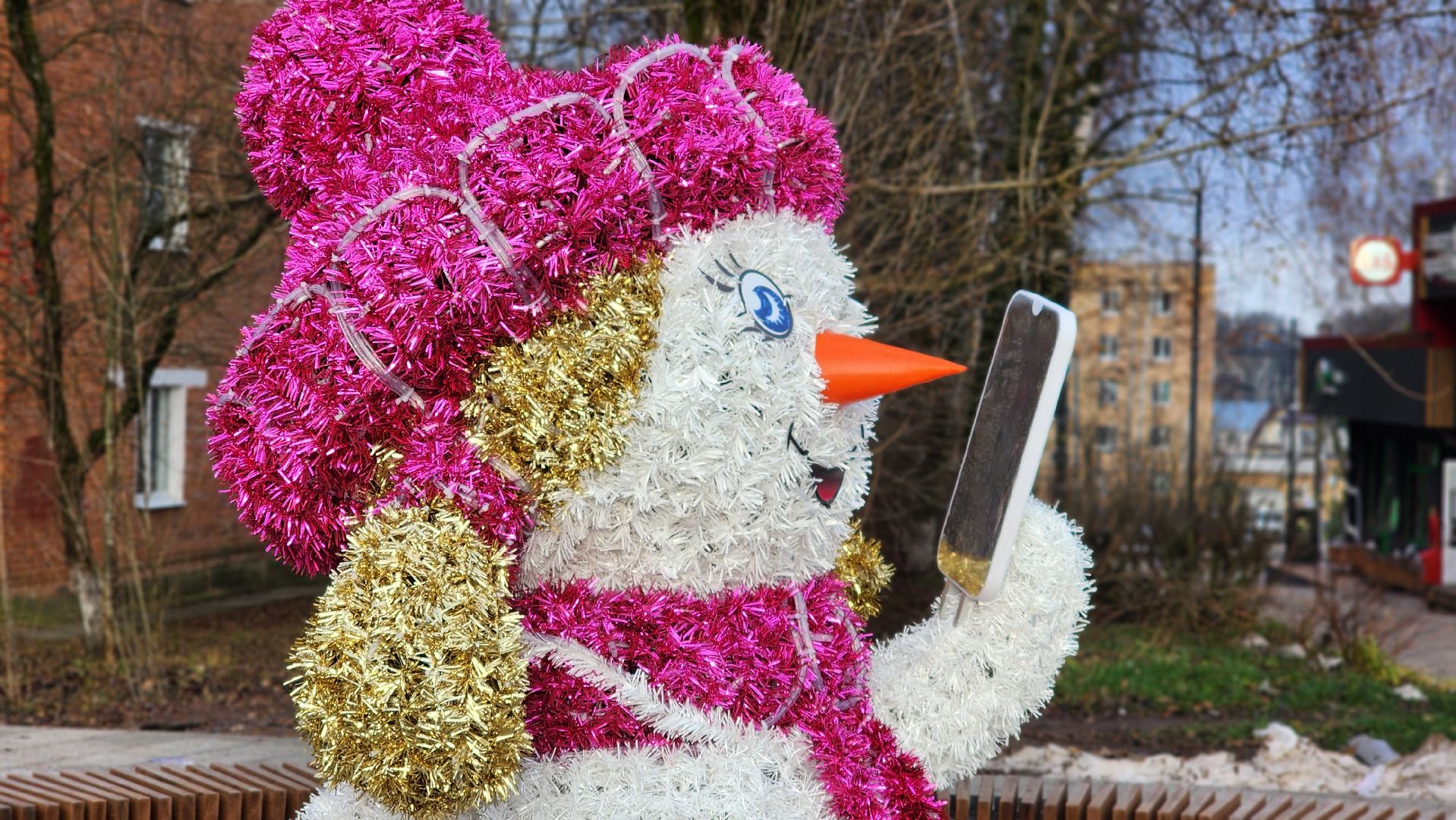 волоколамск, зима в подмомсковье, украшение города,