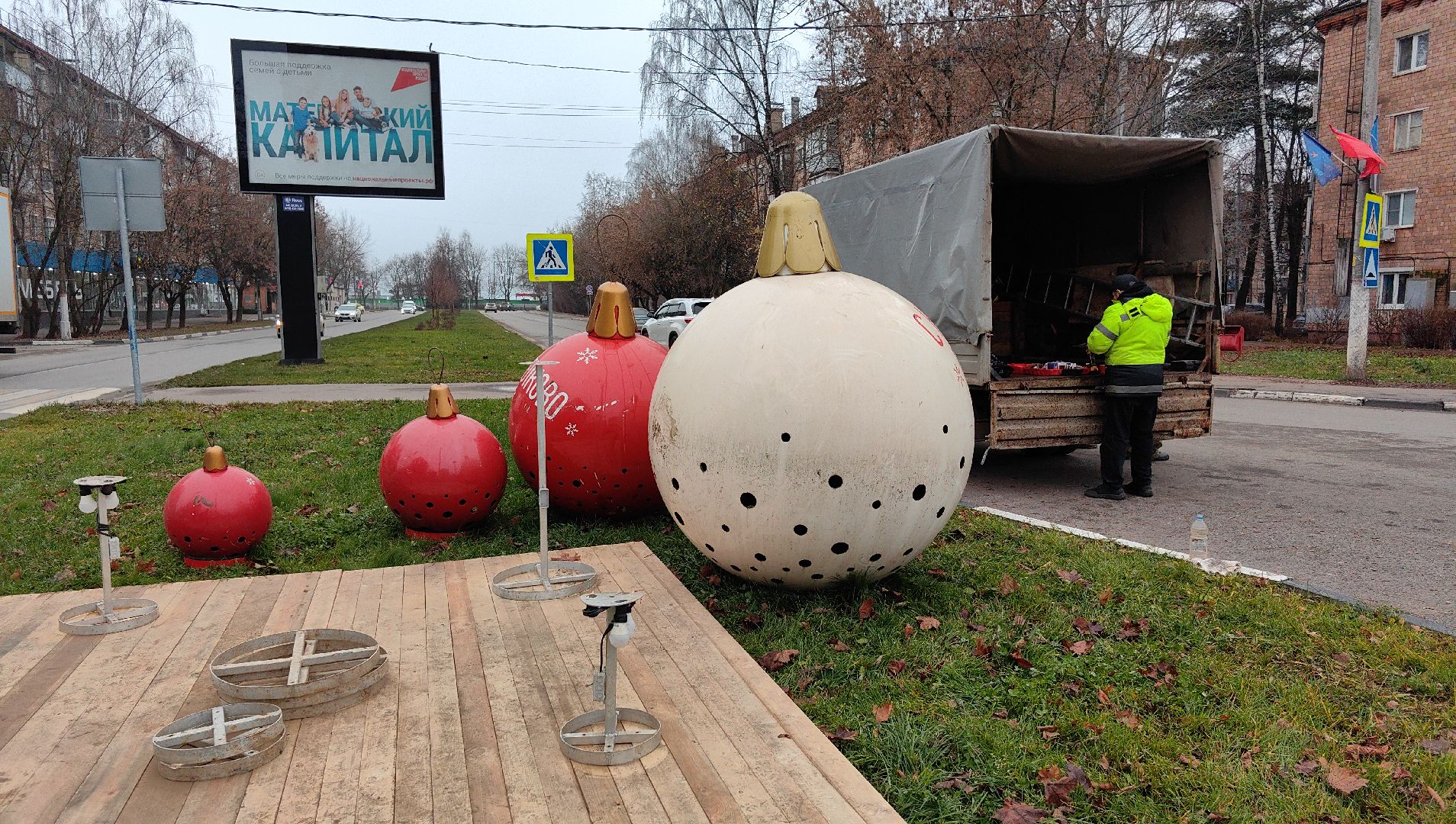 праздник, зимний сезон, парк, елка, дед мороз,