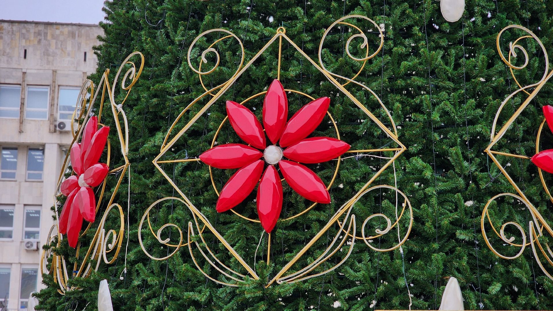 Руза, первый день зимы, украшение города к новому году, благоустройство,