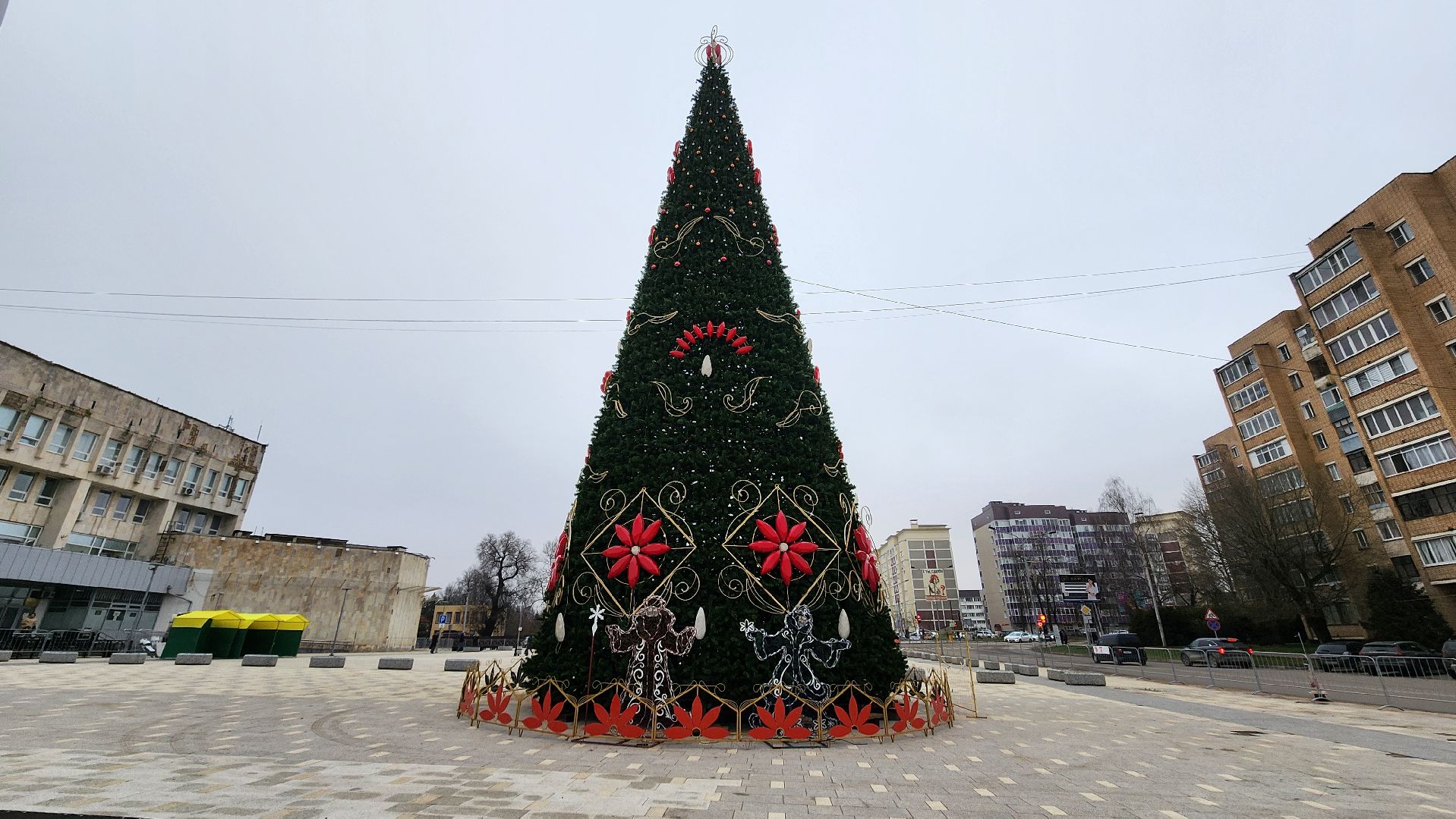 Руза, первый день зимы, украшение города к новому году, благоустройство,