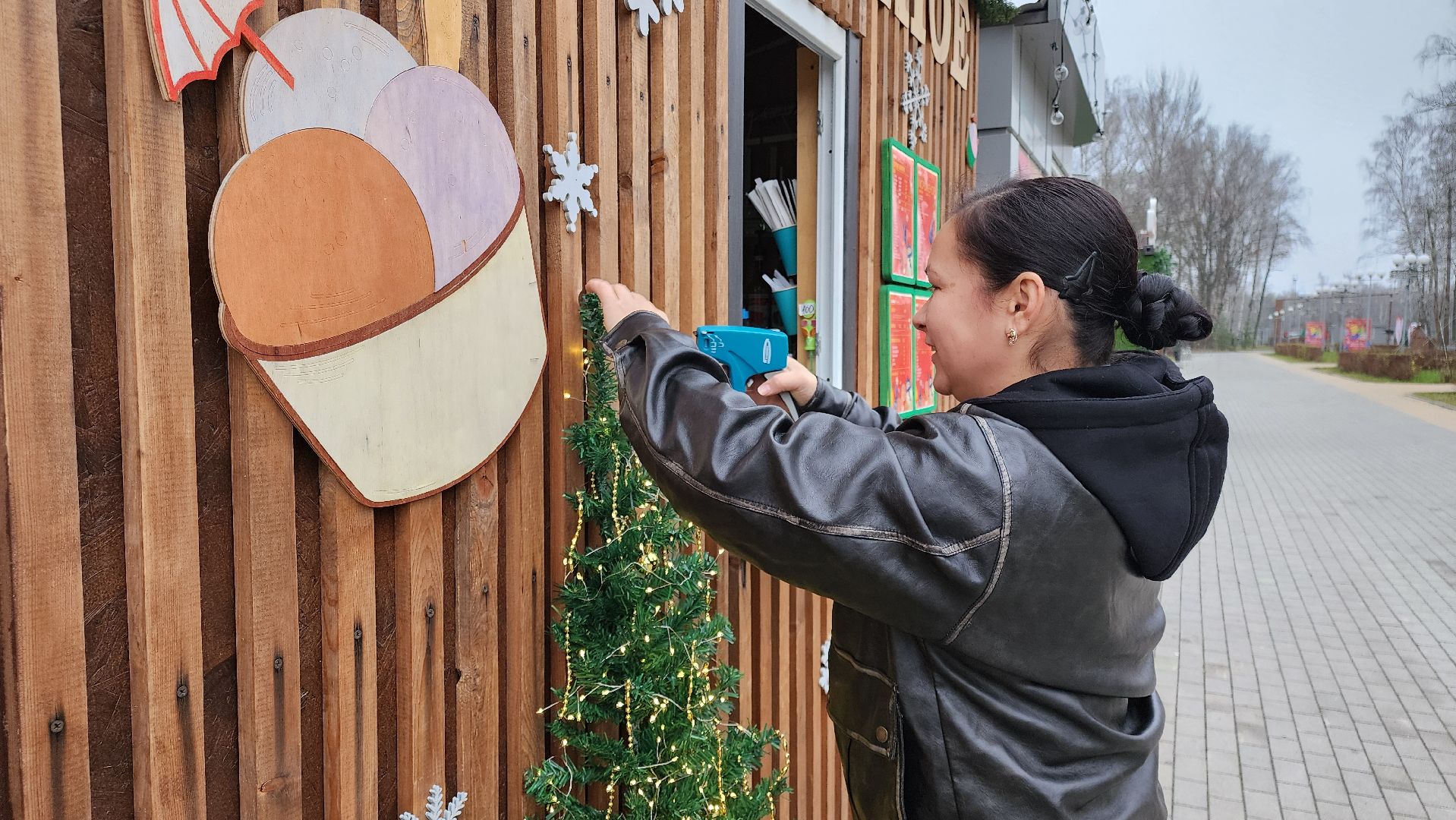 кашира, зимний сезон, парк, украшения, новый год, фотозона,