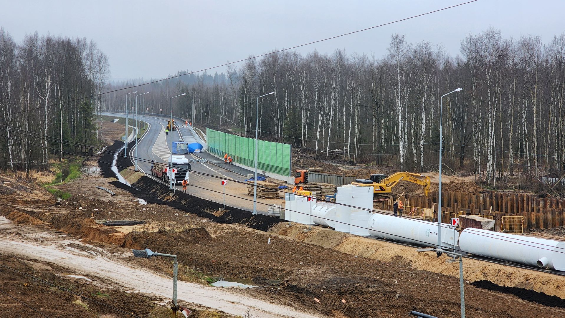 шумозащитные экраны, Лобня, северный подъезд, Дорога,