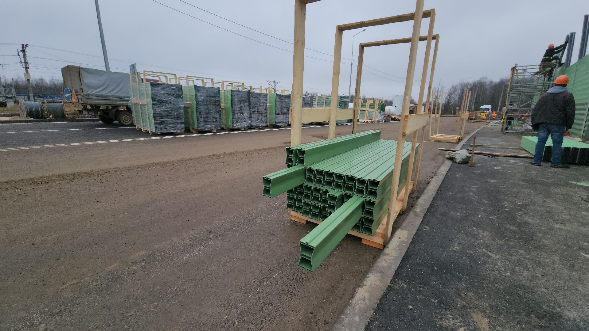 шумозащитные экраны, Лобня, северный подъезд, Дорога,