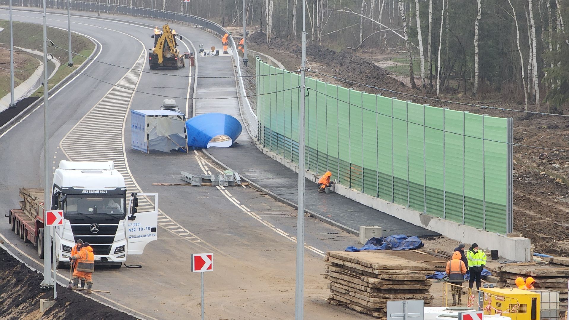 шумозащитные экраны, Лобня, северный подъезд, Дорога,
