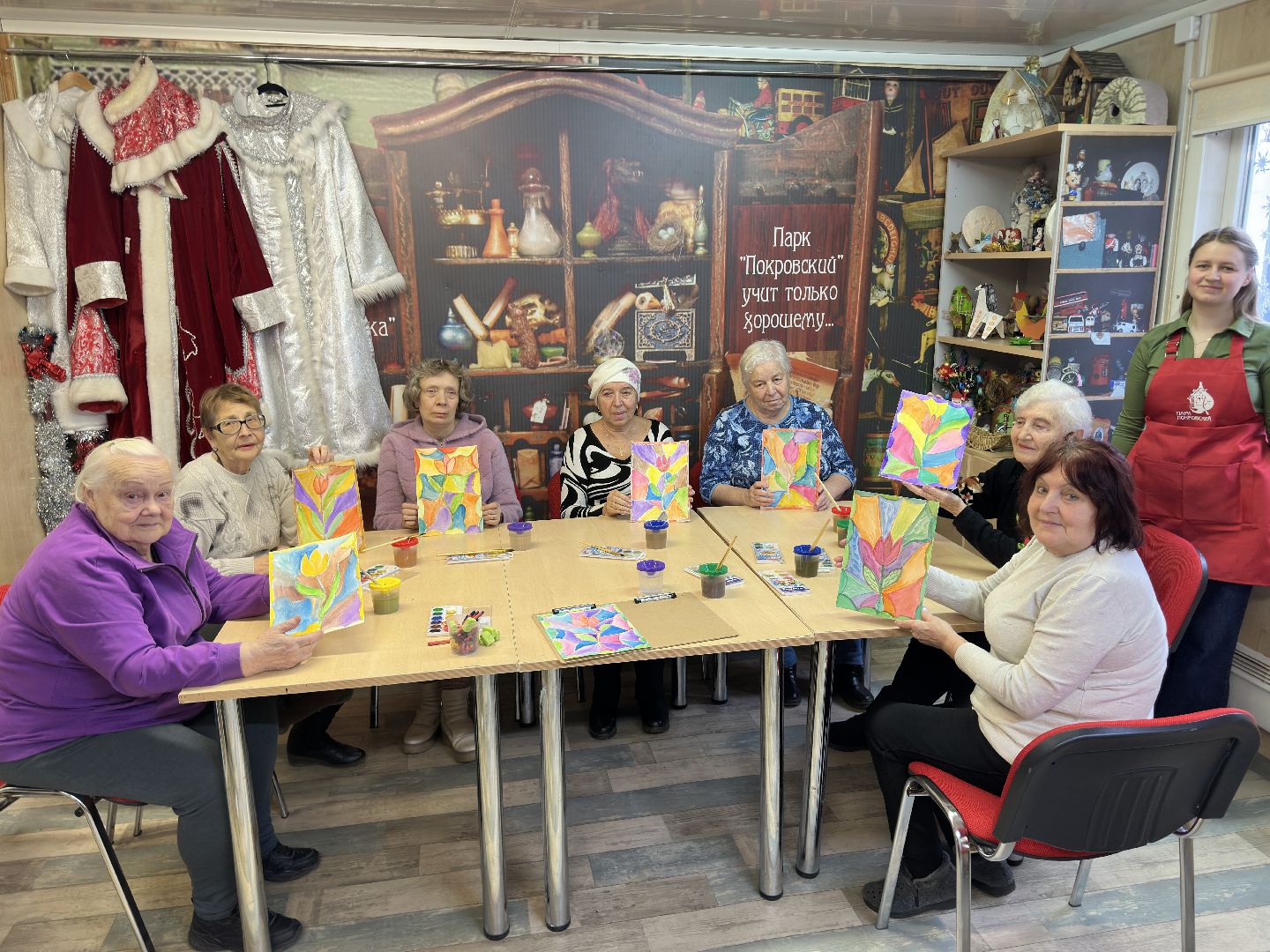 сергиво-посадский городской округ, хотьково, парк покровский, мастер класс, рисунки, активное долголетие,