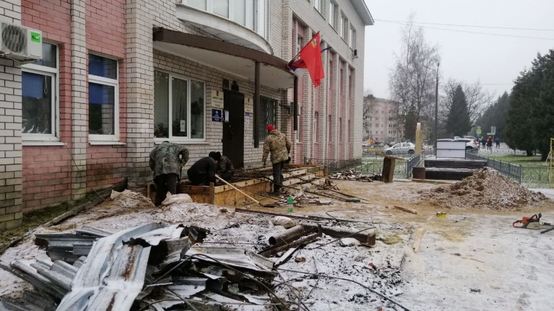 городской округ восход, благоустройство, крыльцо, входная группа, администрация,