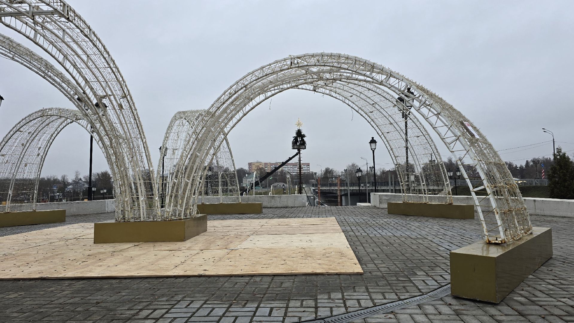 Коломна, подготовка к новому году, новогодняя елка, зима в подмосковье,