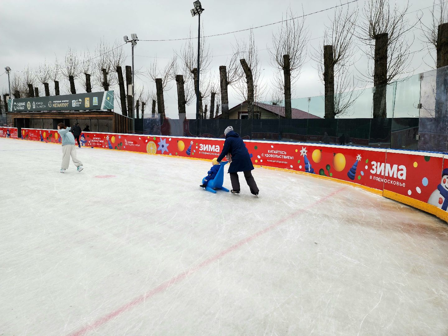 солнечногорск , зима, каток, лед,