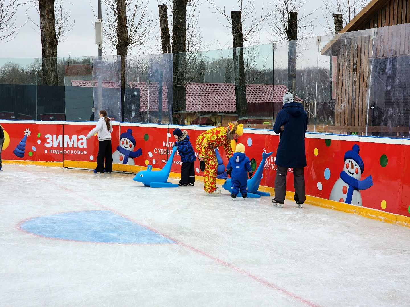 солнечногорск , зима, каток, лед,