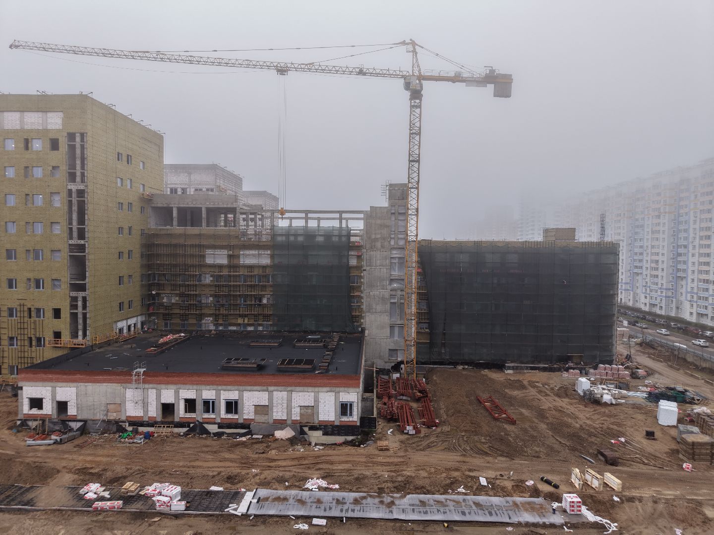 видео с коптера, больница в ольгино, больница балашиха,