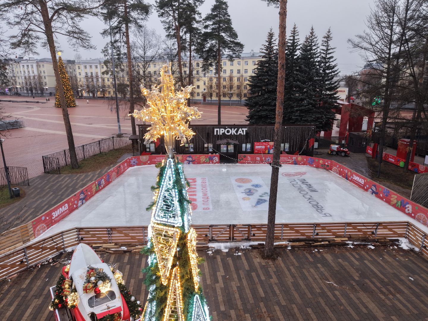 видео с коптера, новый год в балашихе,