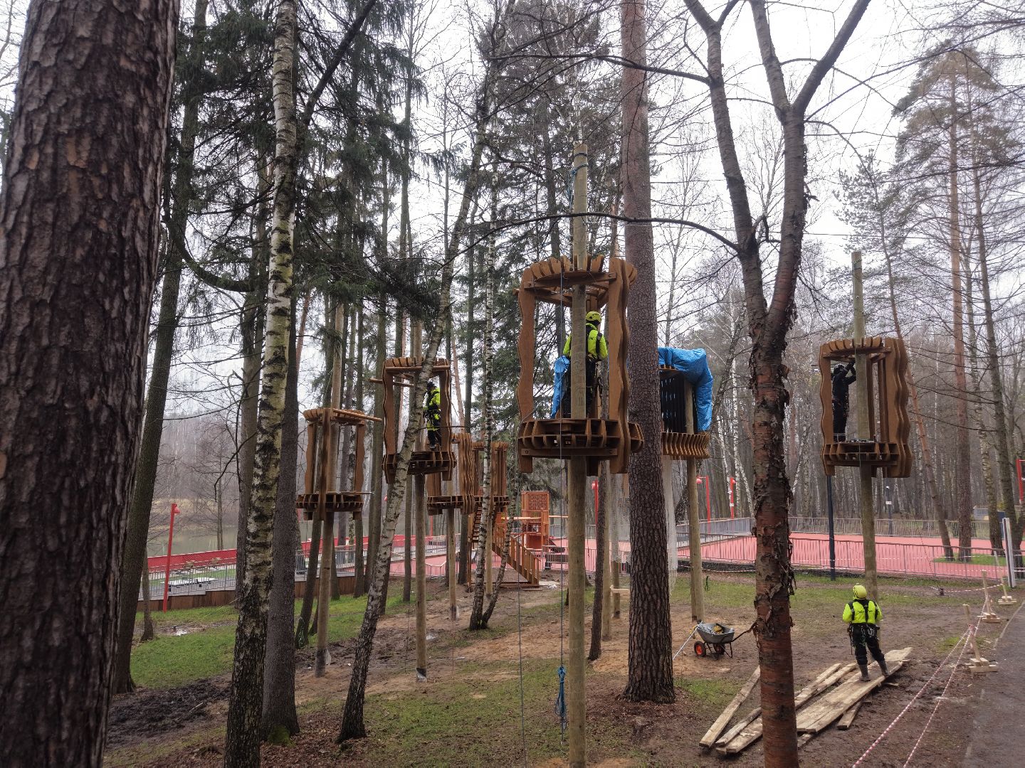 видео с коптера, Благоустройство Вишняковского лесопарка,