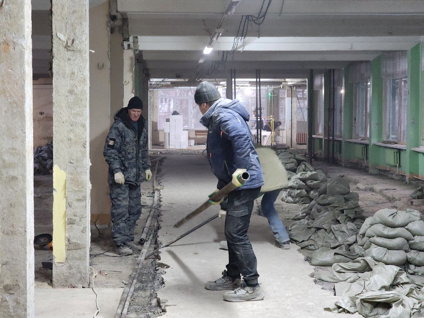 пушкинский городской округ,софрино, софринский образовательный комплекс, капитальный ремонт, демонтажные работы, возведение стен,