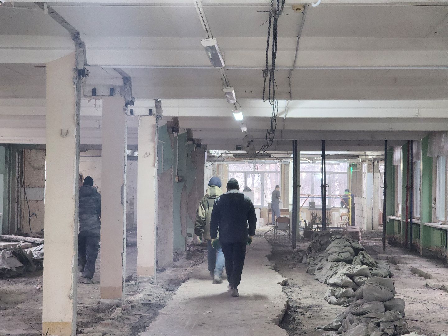 пушкинский городской округ,софрино, софринский образовательный комплекс, капитальный ремонт, демонтажные работы, возведение стен,