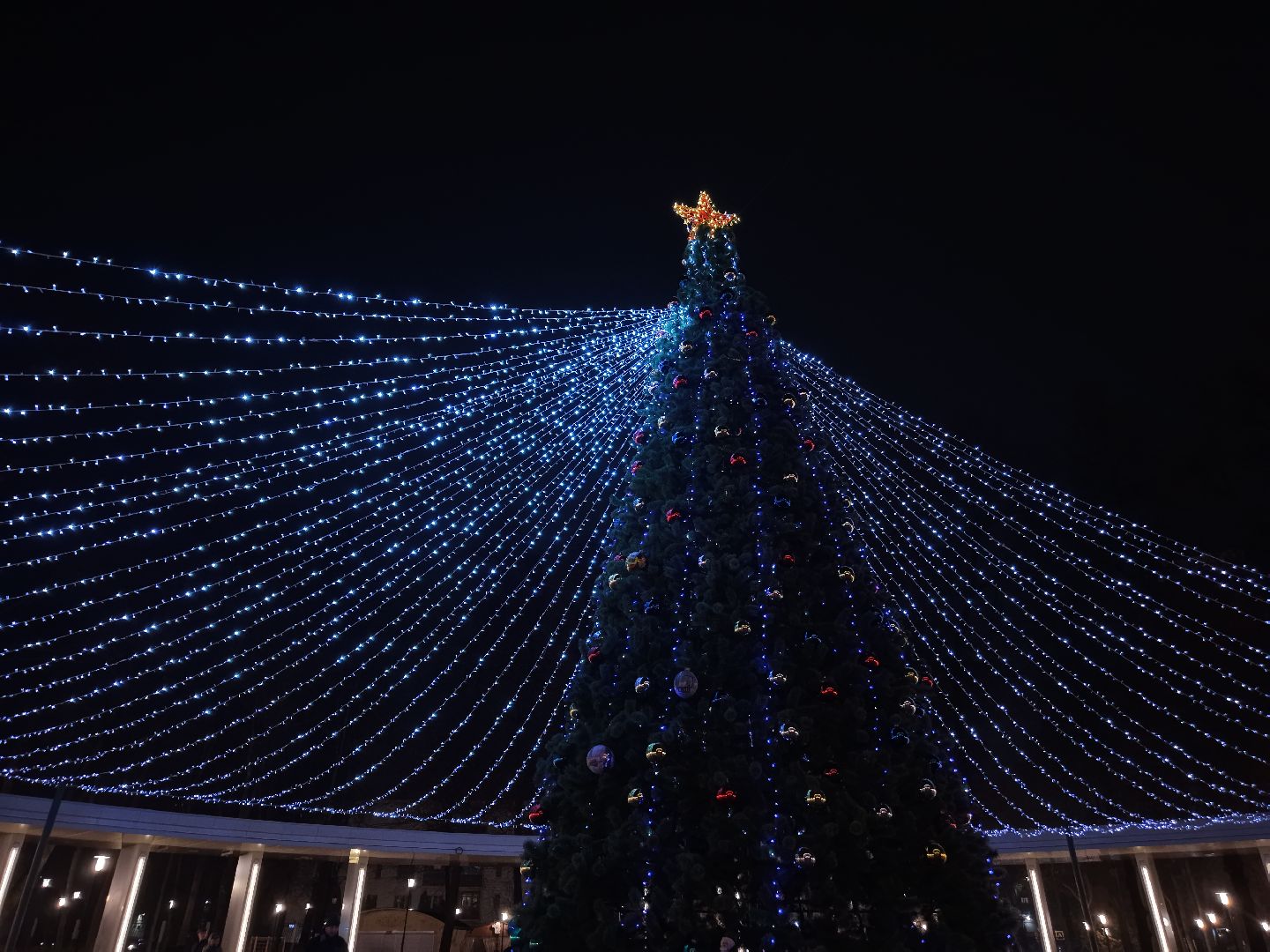 видео с коптера, елка в парке Талалихина , новый год в подольске, елка в подольске, парк талалихина,