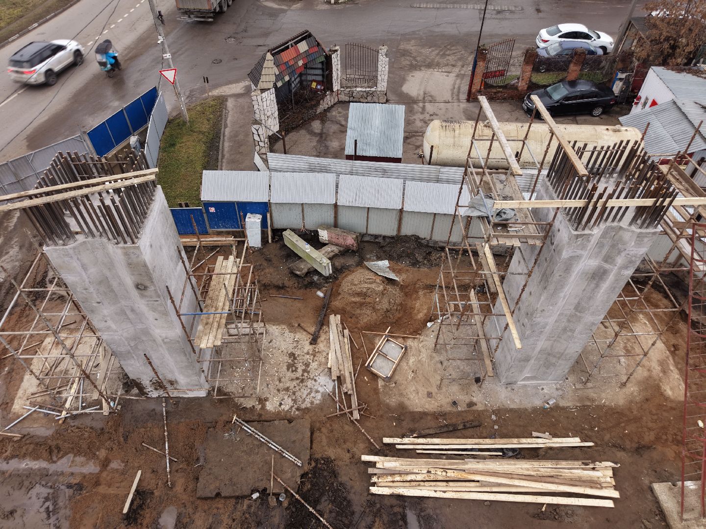 видео с коптера, путепровод через железную дорогу, путепровод в люберцах,