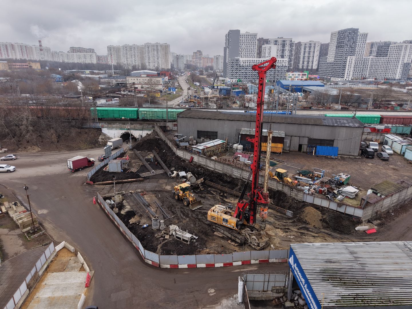 видео с коптера, путепровод через железную дорогу, путепровод в люберцах,