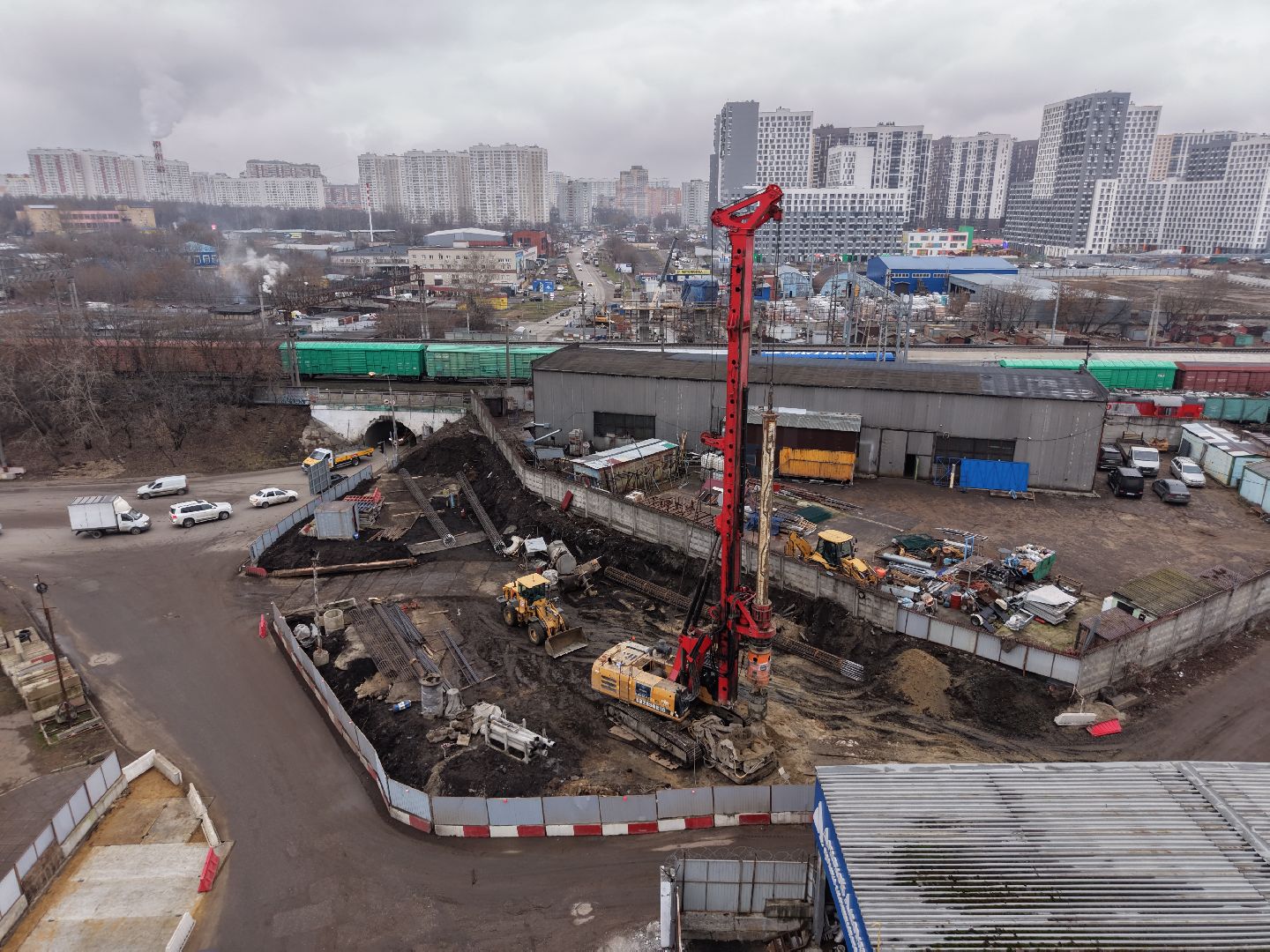 видео с коптера, путепровод через железную дорогу, путепровод в люберцах,