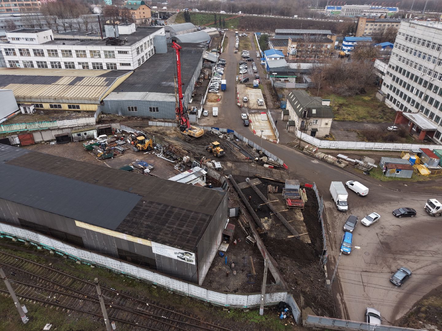 видео с коптера, путепровод через железную дорогу, путепровод в люберцах,