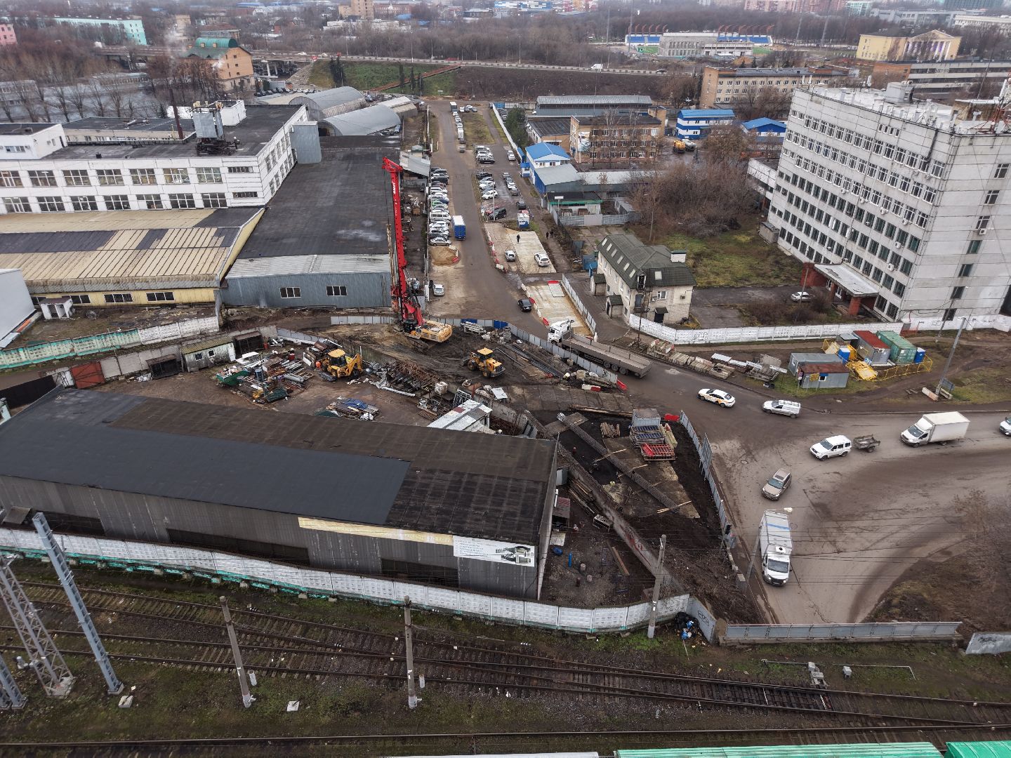 видео с коптера, путепровод через железную дорогу, путепровод в люберцах,